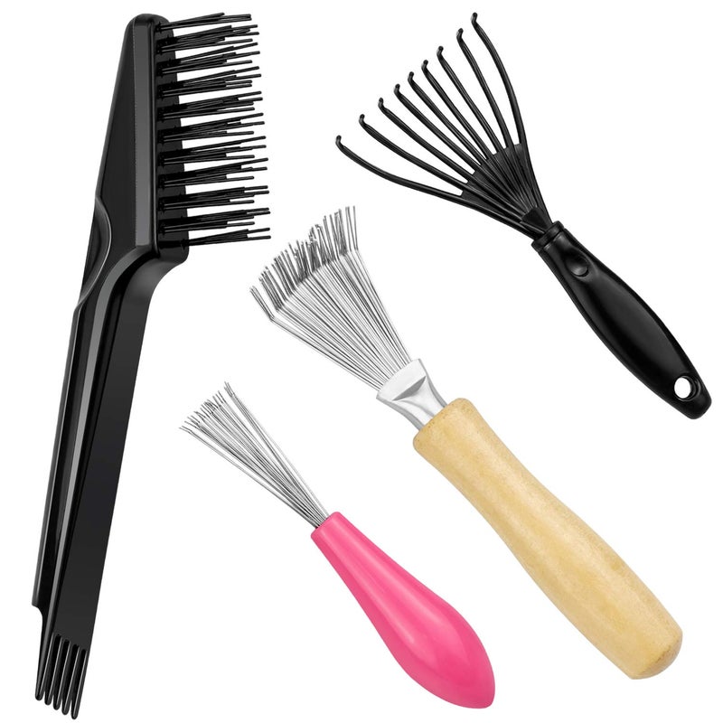 SelfTek 4 Pack Hair Brush Cleaning Tool for Removing Hair and Dust - Home or Salon Use - Image 1